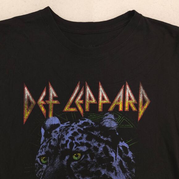 Def Leppard Band Graphic Crew Neck T Shirt Adult Mens Size Large L Black - Picture 1 of 9